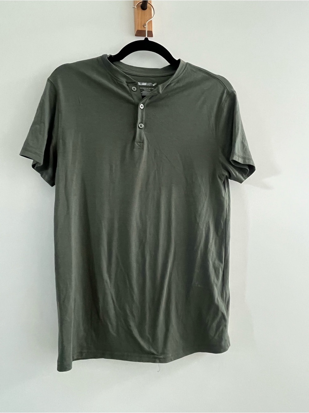 William Rast Olive Green Short Sleeve Henley Tee